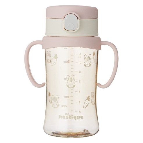 네스틱 유아용 스위치 PPSU 원터치 빨대컵 260ml, 핑크, 1개