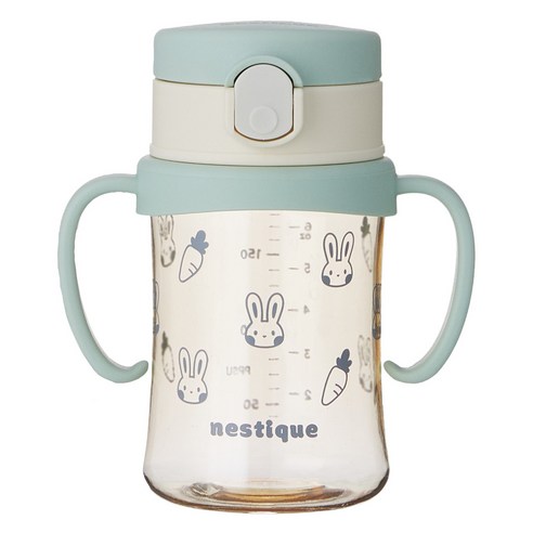 네스틱 유아용 스위치 PPSU 원터치 빨대컵 200ml, 1개, 민트