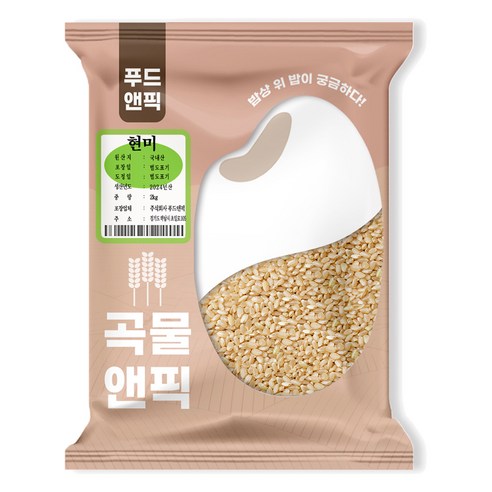 푸드앤픽 곡물앤픽 현미, 2kg, 1개