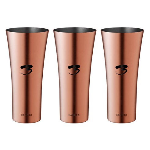 하로로 스텐304 야마노 로즈 플레인 컵 380ml, 3개