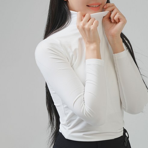 페리힐즈 여성용 히트업 브라캡 내장 기모 노브라티 골프 목폴라 이너웨어