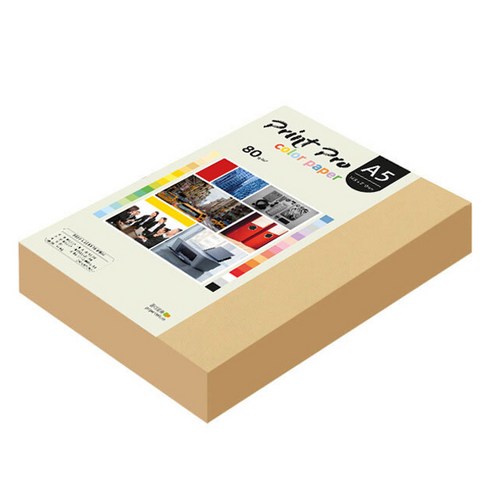종이문화 프린트프로 칼라복사지 No 04 버프, A5, 500개