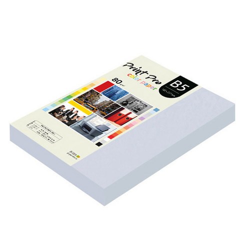 종이문화 프린트프로 칼라복사지 No 19 미스티블루, B5, 340개
