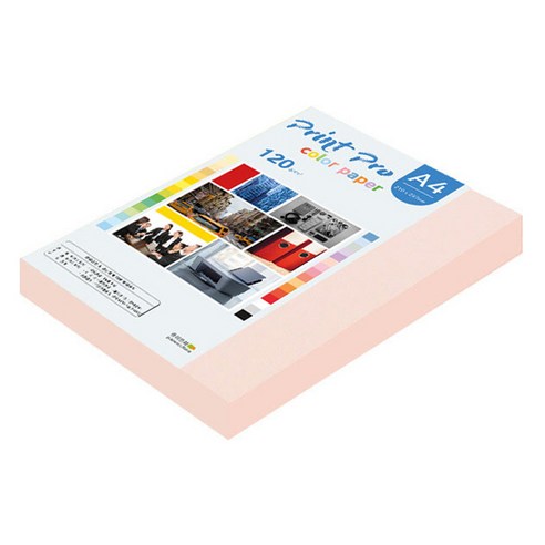 종이문화 프린트프로 칼라복사지 120g No 22 라이트핑크, 160개, A4