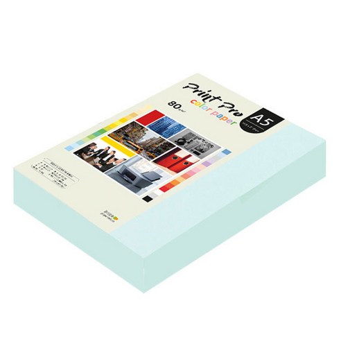 종이문화 프린트프로 칼라복사지 No 15 아쿠아블루, A5, 500개