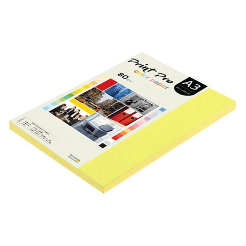 종이문화 프린트프로 칼라복사지 No 07 후레쉬옐로우, A3, 125개