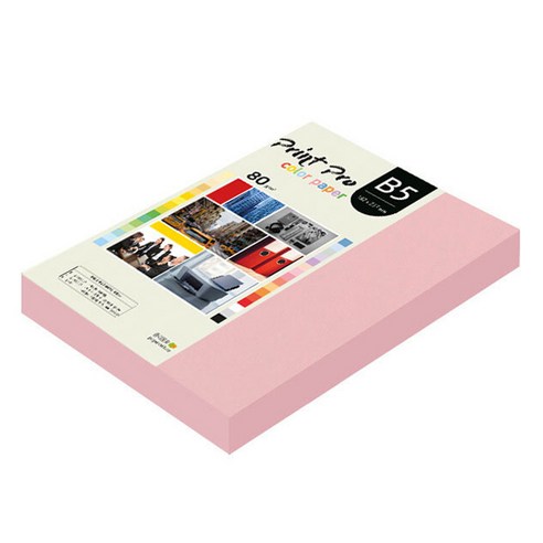 종이문화 프린트 프로 칼라 복사용지 No 24 핑크 80g, B5, 340개