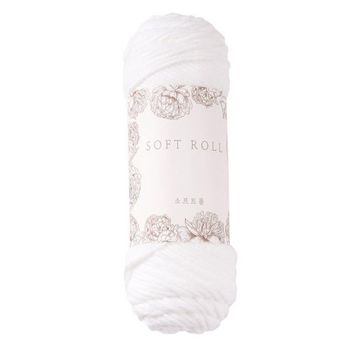 소프트롤 뜨개실 100g, 01 화이트, 1개
