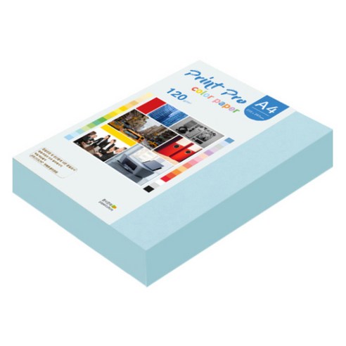 종이문화 프린트 프로 얇은 칼라복사지 No 16 스카이블루 120g, 320매, A4