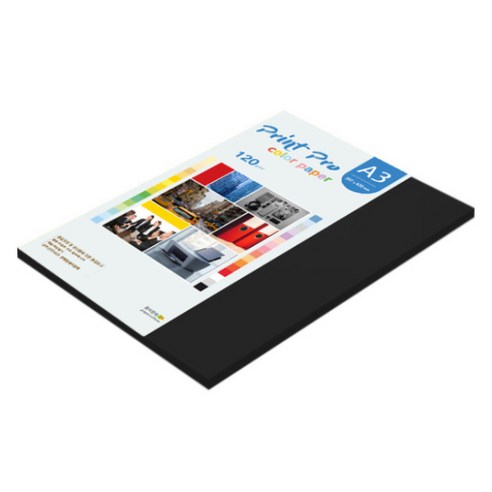 종이문화 프린트 프로 얇은 칼라복사지 No 32 블랙 120g, 40개, A3