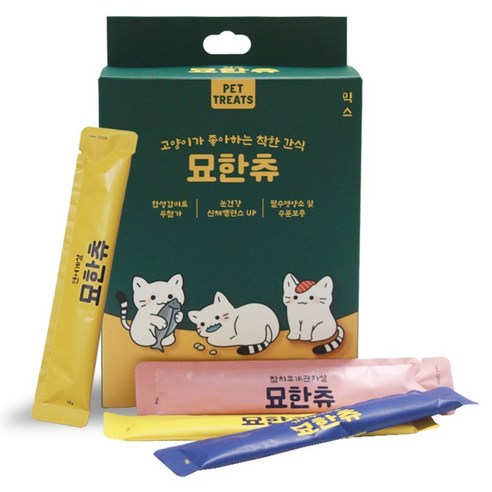 펫트리츠 고양이 묘한츄 대용량 간식 30p, 1개, 450g, 혼합맛(가다랑어게살/참치조개관자살/연어게살)
