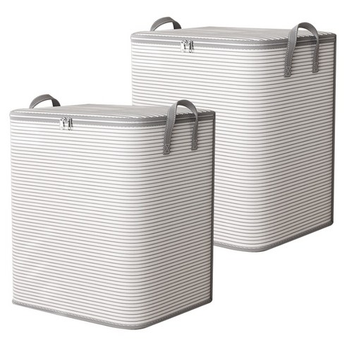 메이크마인 대용량 이불 옷 의류 패브릭 정리함, 그레이, 180L, 2개