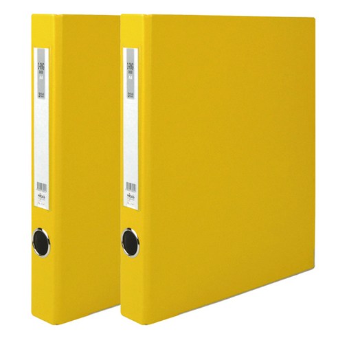 마이다스 D링 합지 바인더 파일 명찰형 3cm 3공 A4, 노랑색, 2개