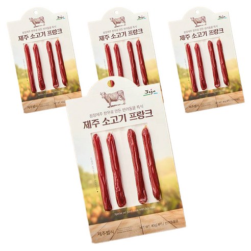 더주스 제주별식 강아지 소세지 제주 소고기 프랑크 4p, 40g, 4개