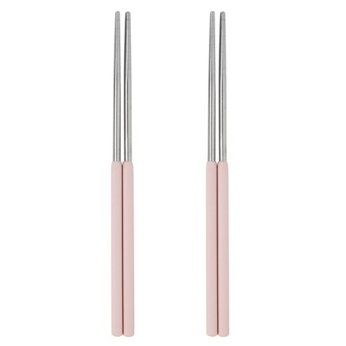 이지실리 컬러 실리콘 핸들 스텐304 진공 젓가락, 핑크, 단품, 2개