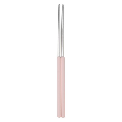 이지실리 컬러 실리콘 핸들 스텐304 진공 젓가락, 핑크, 단품, 1개