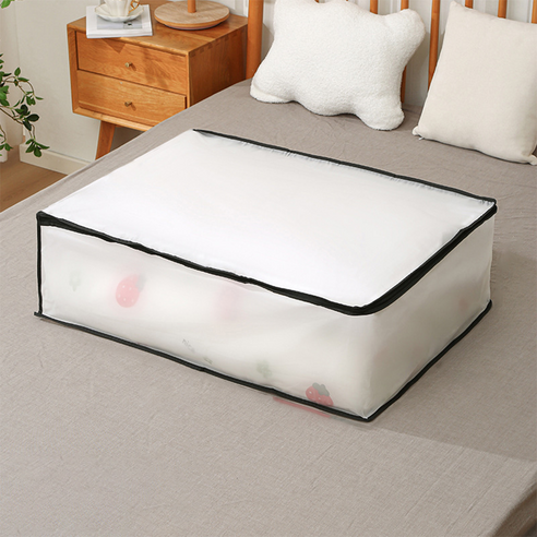 메이크마인 가정용 방진 방수 PVC 이불 수납 파우치 리빙 정리함, 블랙, 80 x 60 x 25 cm, 1개