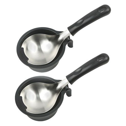 보겐 멀티 서빙 미니 국자 + 받침 세트, 블랙, 2세트