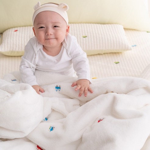 아리베베 유아용 극세사 자수 모달 양면 밍크 차렵이불, 자동차