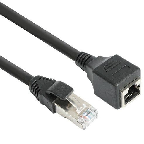 넥시 CAT6 FTP M/F 연장 랜케이블 NX1378, 15m, 1개, 블랙