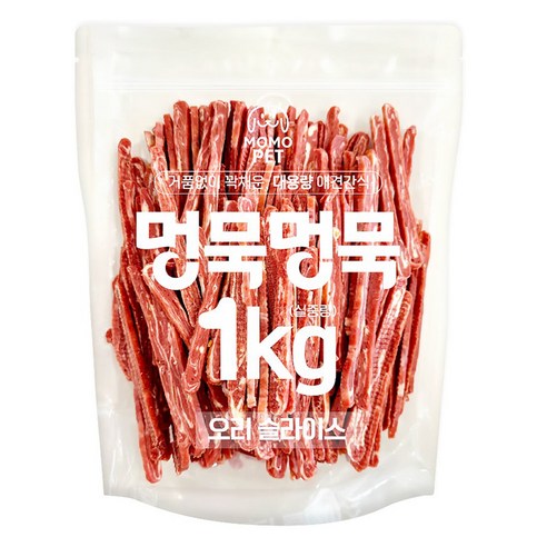 모모펫 강아지 멍묵멍묵 마블링 대용량 간식, 1개, 1kg, 오리슬라이스