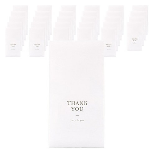 헬로우모리스 심플땡큐 세로 용돈봉투, 화이트, 30개