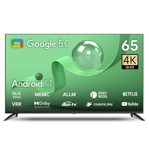 더함 4K UHD QLED DLG 돌비 AI 스마트 TV, UA651QLED Google5.0 120Hz 2025, 방문설치, 벽걸이형, 165cm(65인치)