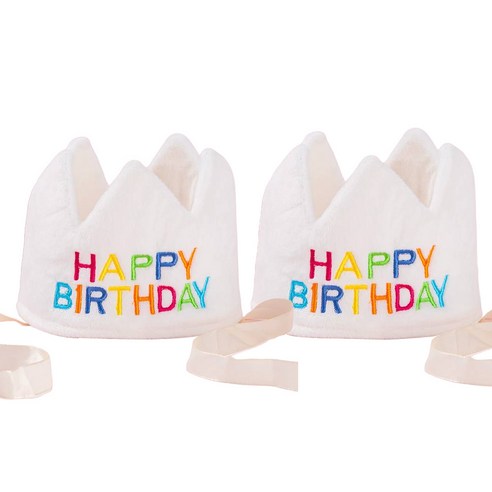 조이파티 생일 왕관, 화이트, 2개