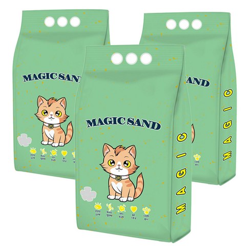 메디펫 매직 응고형 고양이 두부모래 가는입자, 10L, 3개, 녹차향