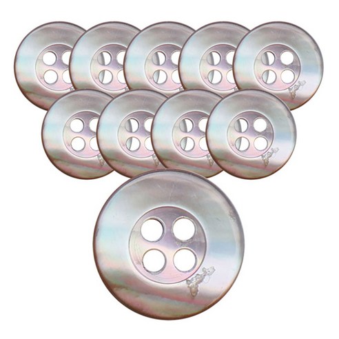 동대문단추왕 고급 리얼 자개 로고테 단추 10mm, 홍패, 10개
