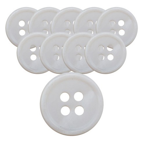 동대문단추왕 고급 리얼 자개 일반테 단추 10mm, 물패 화이트, 10개