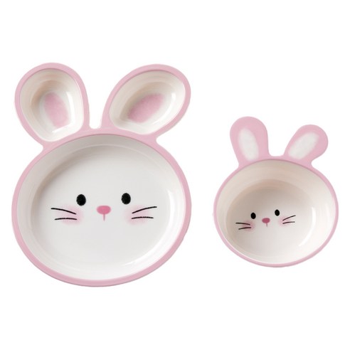 모던하우스 스마일하트 토끼 멜라민 세트, 혼합색상, 플레이트 + 볼, 1세트