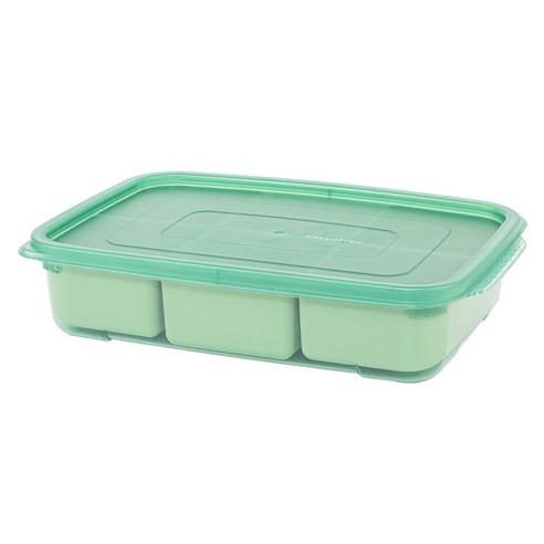 이지앤프리 튼튼이 웨이브킵 6분할 큐브용기 세트 그린 1700ml, 1세트