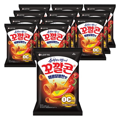 꼬깔콘 매콤달콤한맛, 67g, 12개