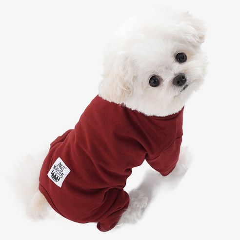 엔젤몬스터 강아지 하이넥 커버롤 OR003, 340 RED, 1개, SM