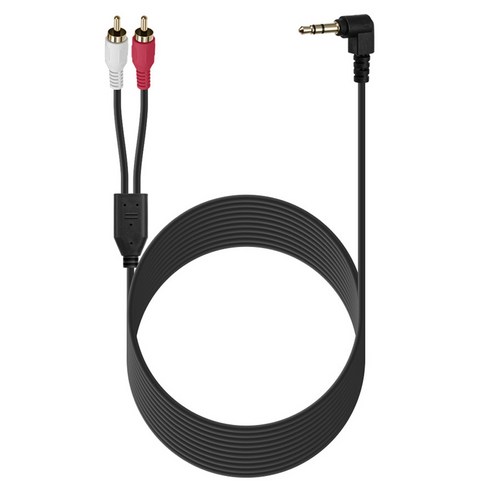 Coms 스테레오 RCA 2선 케이블 3극 AUX Stereo 3.5 M 꺾임 to 2RCA M BD037, 10m, 1개