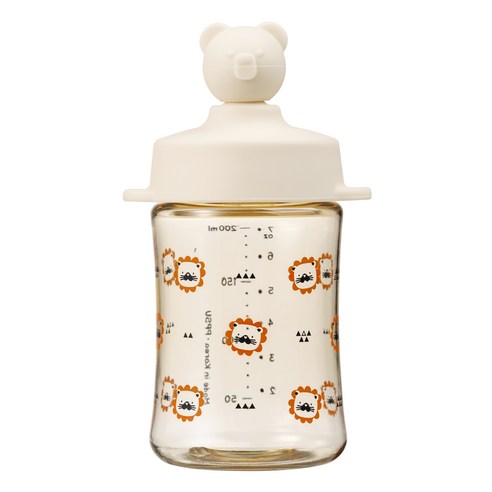 아키움 유아용 곰돌이 PPSU 빨대컵 200ml, 오트밀, 1개
