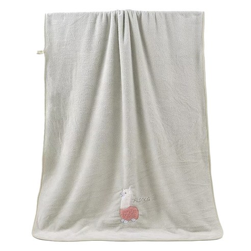 원이네 귀여운 양 디자인 바스타월 70 x 140 cm, 그린, 1개