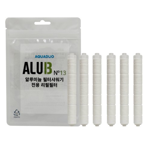 아쿠아듀오 알루미늄 필터샤워기 리필 필터 6p ALU13, 1개, 무향