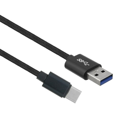 컴스 3A USB 3.0 A타입-USB 3.1 C타입 고속충전 케이블 ID534, 1m, Black, 1개