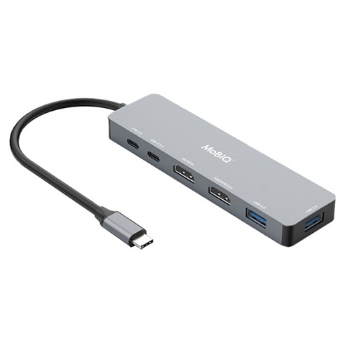 모비큐 C타입 6포트 맥북 듀얼 모니터 4K USB 5G 100W PD 멀티 허브 EM-62HP, 1개