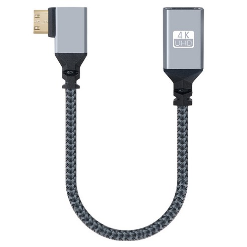 컴스마트 미니 HDMI 변환 케이블 젠더 HDMI 4K 60Hz UHD 20cm 꺾임, IH828