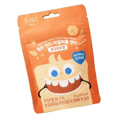 LUKT 유아용 킨디 자일리톨 캔디, 35g, 1개, 요구르트향