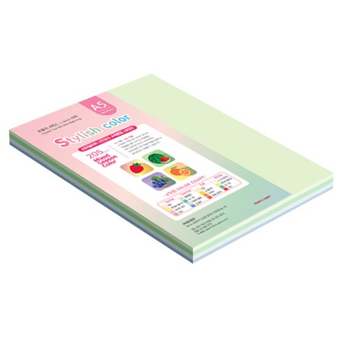 종이문화 SS 스타일리쉬 시즌 두꺼운 혼합색지 205g 01 Spring, 50개, A5