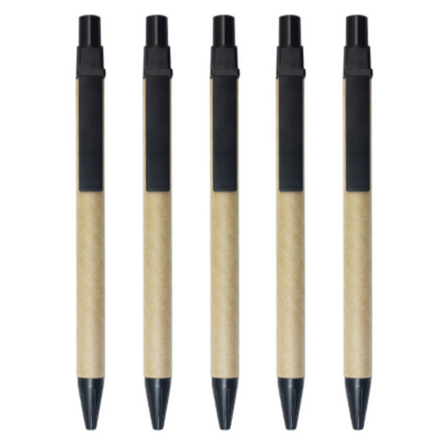 꼬까 크라프트 스틱 스냅 볼펜 1.0mm, 블랙, 5개
