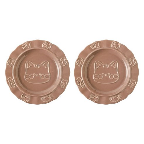 모던지 야옹야옹 접시 A 22 x 2.5cm YJ751, 퍼플, 2개, 접시 2p