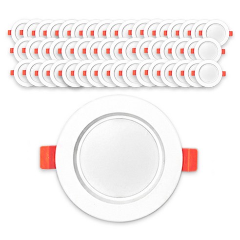 LED 70mm 다운라이트 S 5W 주광색, 화이트, 50개