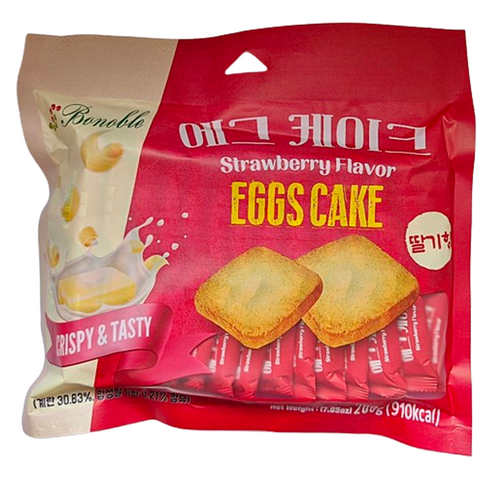 보노블 에그 케이크 쿠키 딸기맛, 200g, 1개