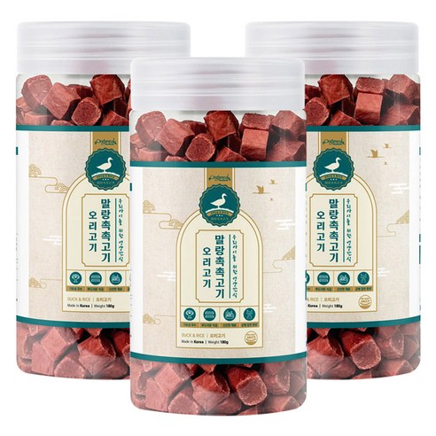 올가밀 강아지 말랑촉촉 져키, 오리고기, 180g, 3개