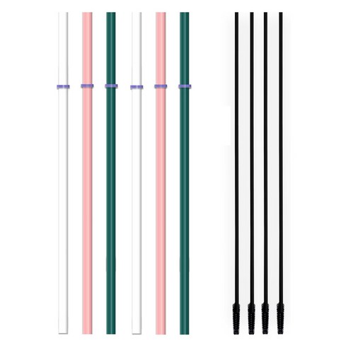 하이비 스탠리 호환 실리콘 스트로우 화이트 + 핑크 + 그린 + 세척솔 랜덤발송 2p 세트, 2세트